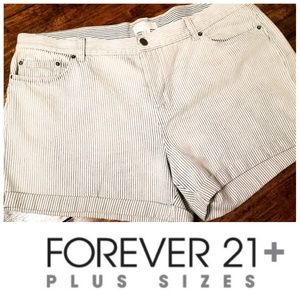 Pinstripe Shorts By Forever 21 Plus